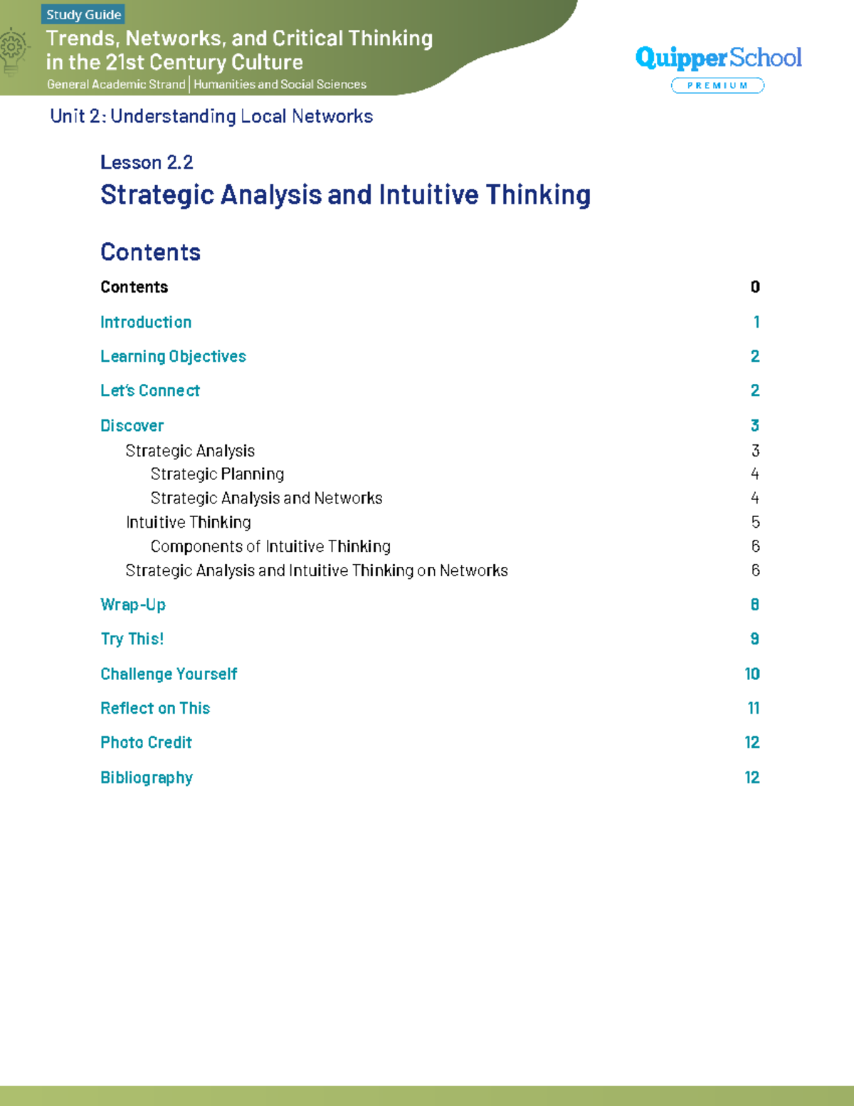 strategic analysis and intuitive thinking essay