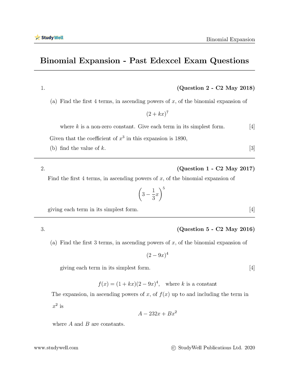 binomial-expansion-exam-questions-binomial-expansion-past-edexcel