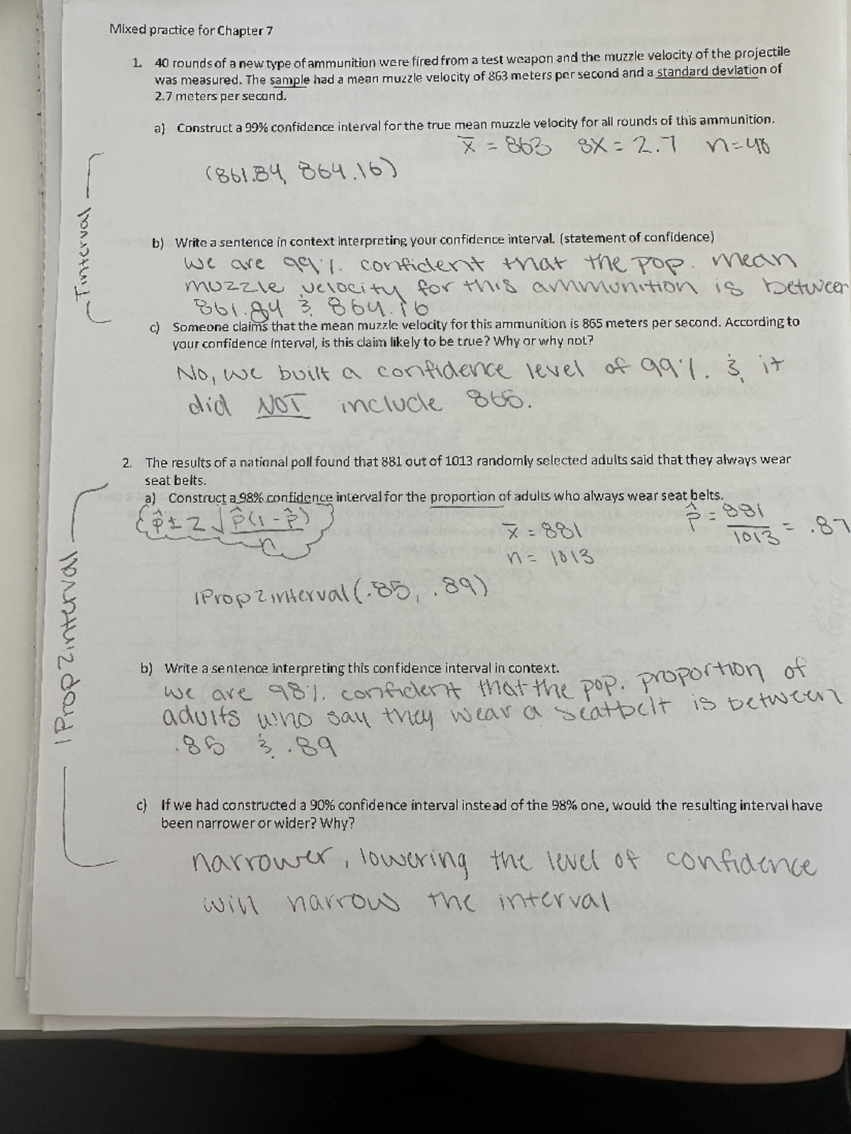 IMG 1050 - These are the practice questions given for Chapter 7. - STAT ...
