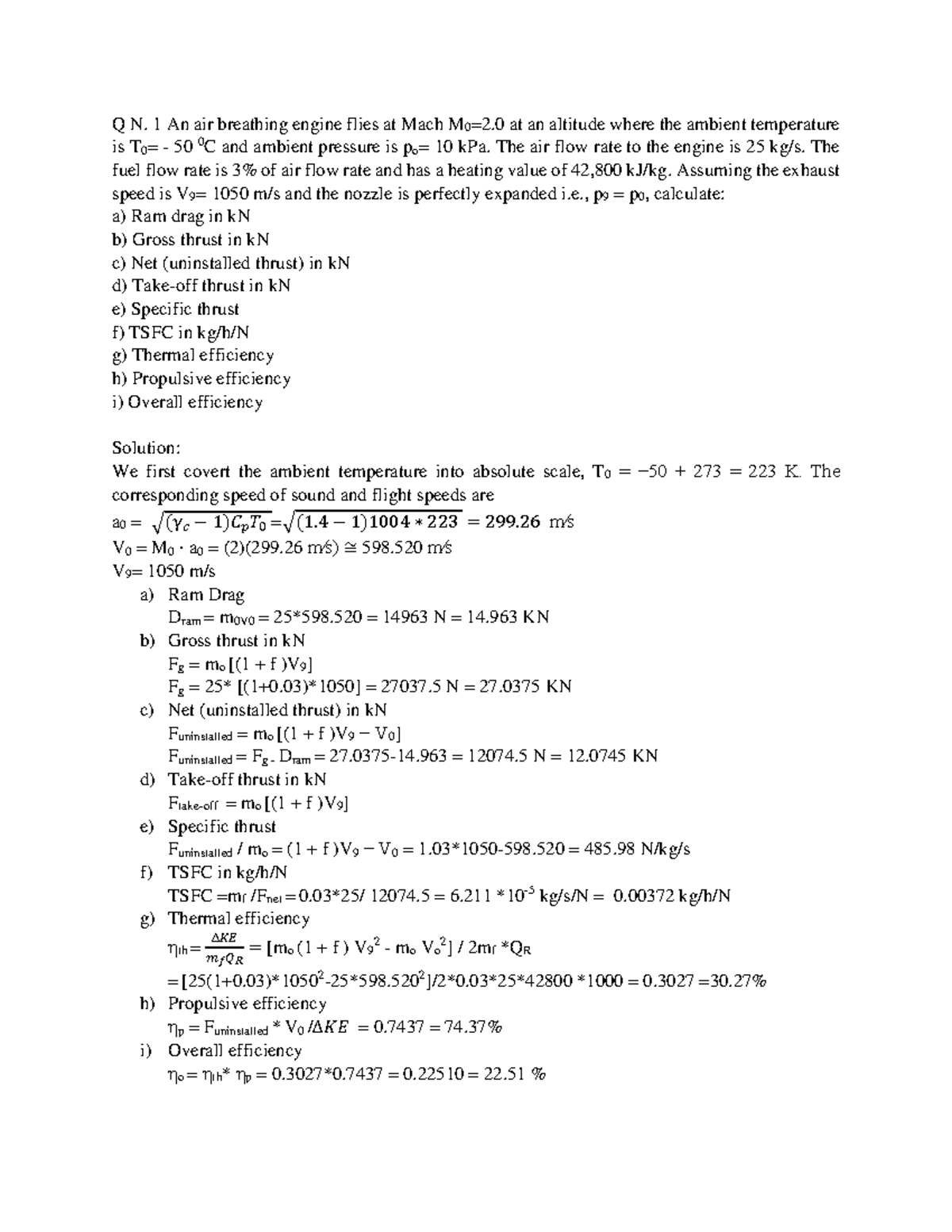 Numericals-Collection - Q N. 1 An air breathing engine flies at Mach M ...