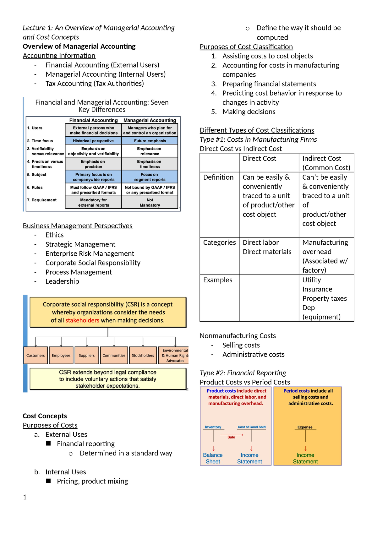Introduction to Managerial Accounting - Lecture 1: An Overview of ...