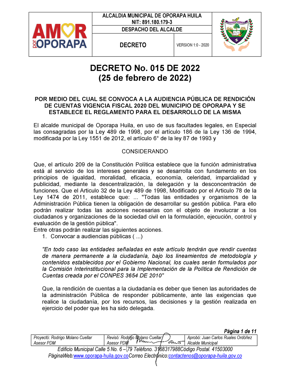 32824 Decreto-convocatoria-rendicion-de-cuentas - NIT: 891.180 ...