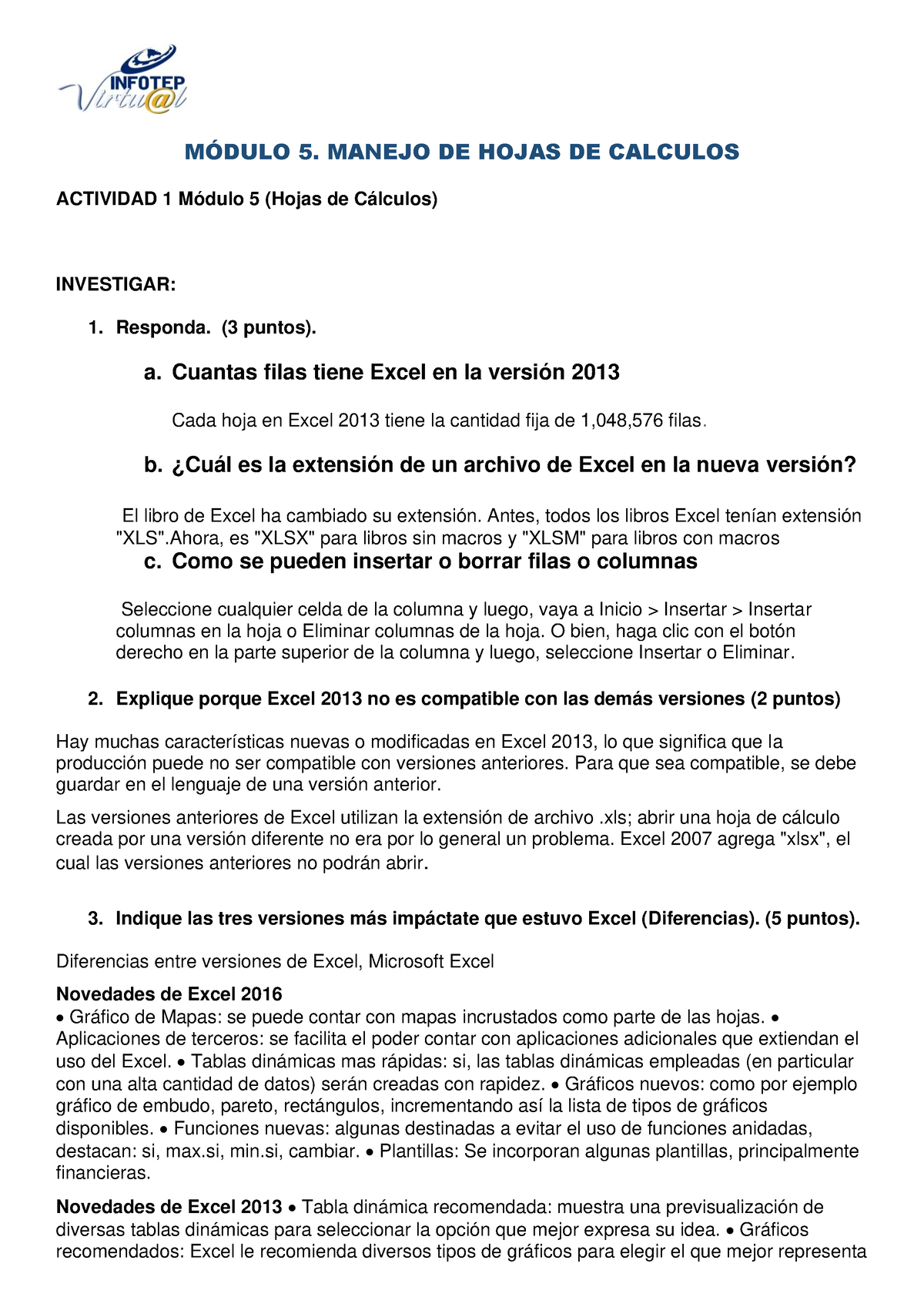 Actividad 1 Modulo 5 Operaciones Basicas De Programas De Oficinas MÓdulo 5 Manejo De Hojas 6369