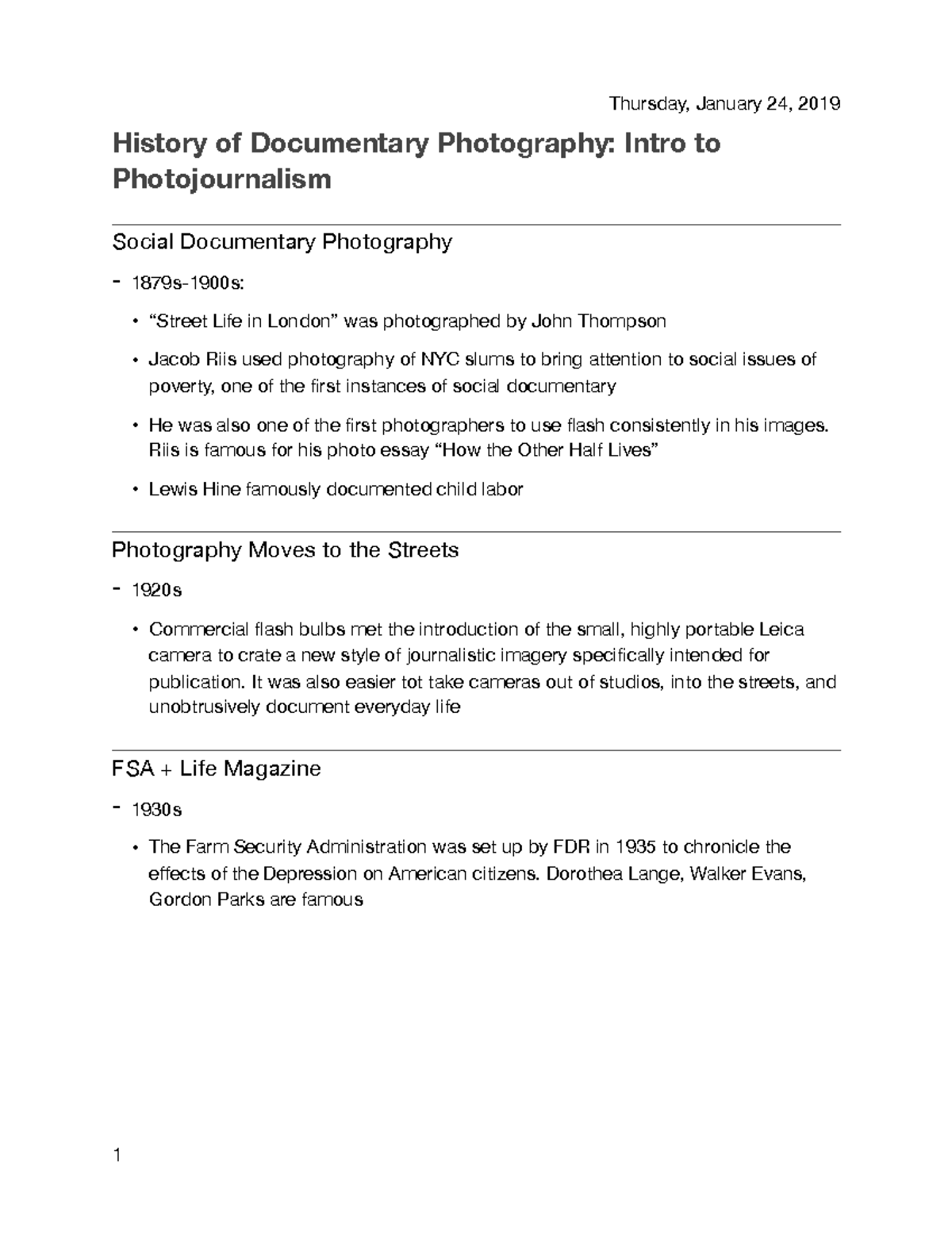 History of Documentary Photography Riis is famous for his photo essay