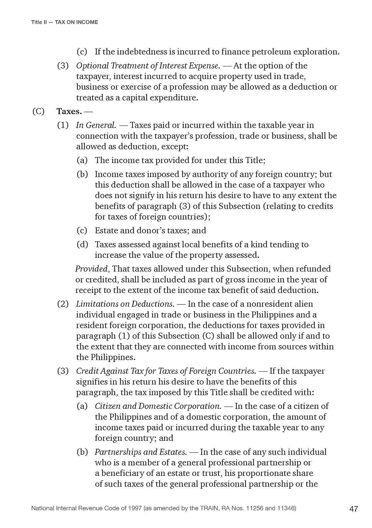 Pwcph Tax Code 2019 23 - N/a - National Internal Revenue Code Of 1997 ...