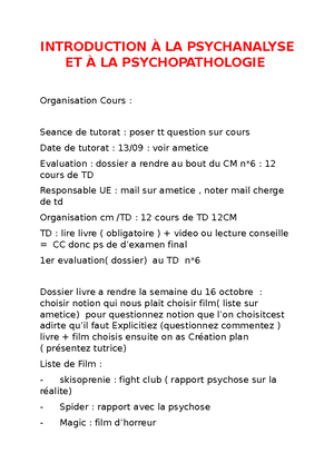 12 - notes - ANGLAIS POUR PSYCHOLOGUE TD 3 Emotion: complex reaction ...