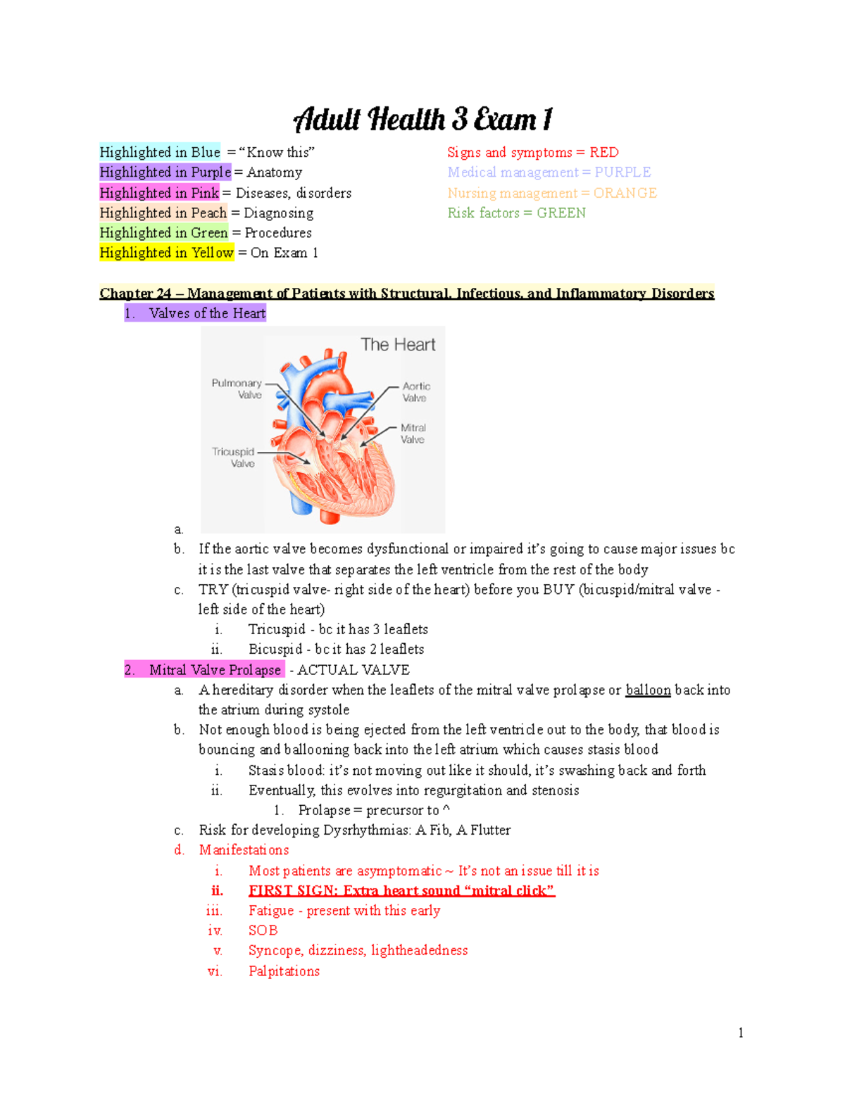 Adult Health 3 Exam 1 - Adul Healt 3 A 1 Highlighted In Blue