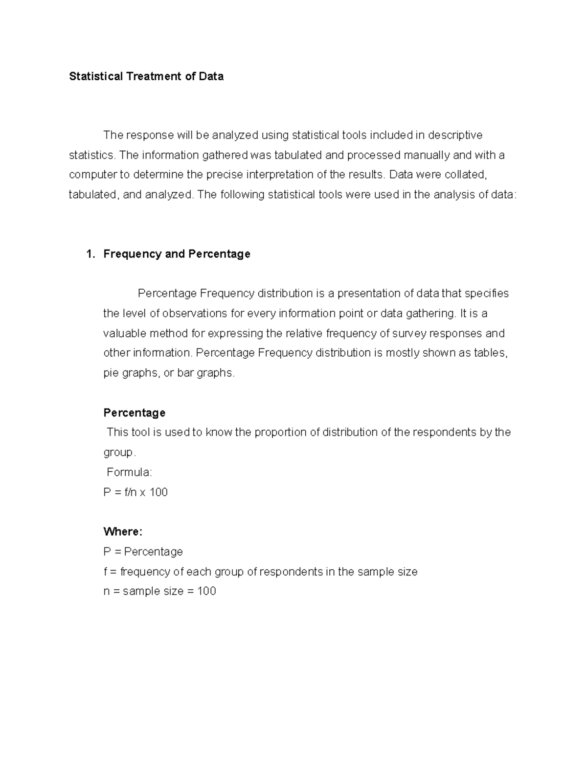 chapter 3 methodology statistical treatment of data