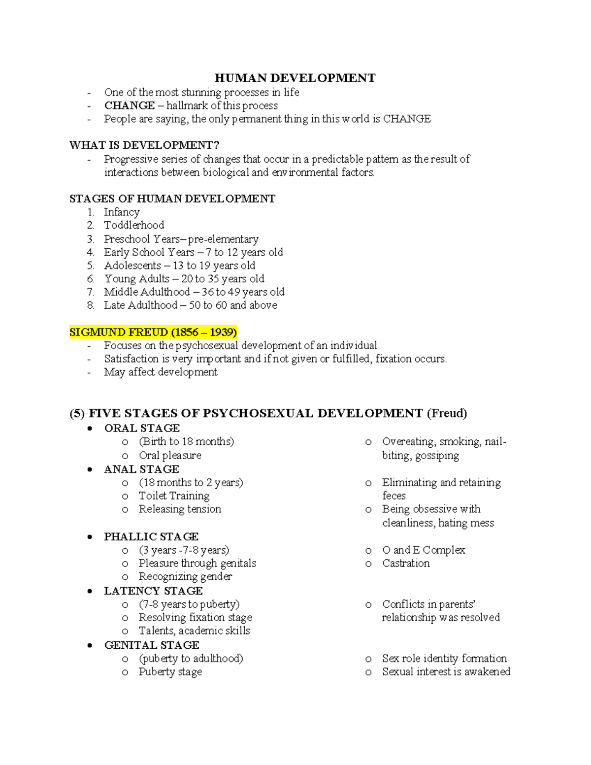 Module 1 - Human Development - HUMAN DEVELOPMENT One of the most ...