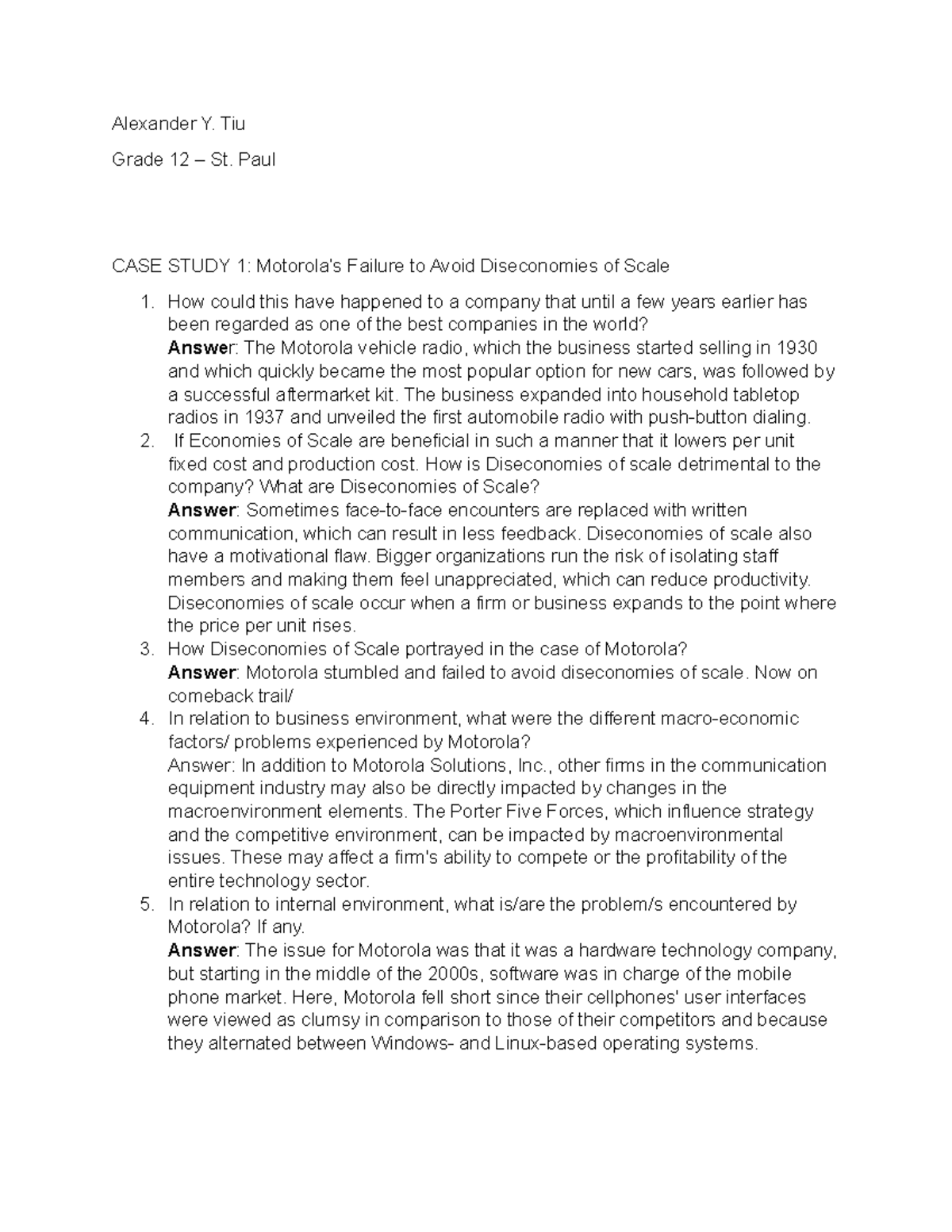 Case study 1 apeco semi finals Alexander Y. Tiu Grade 12 St. Paul