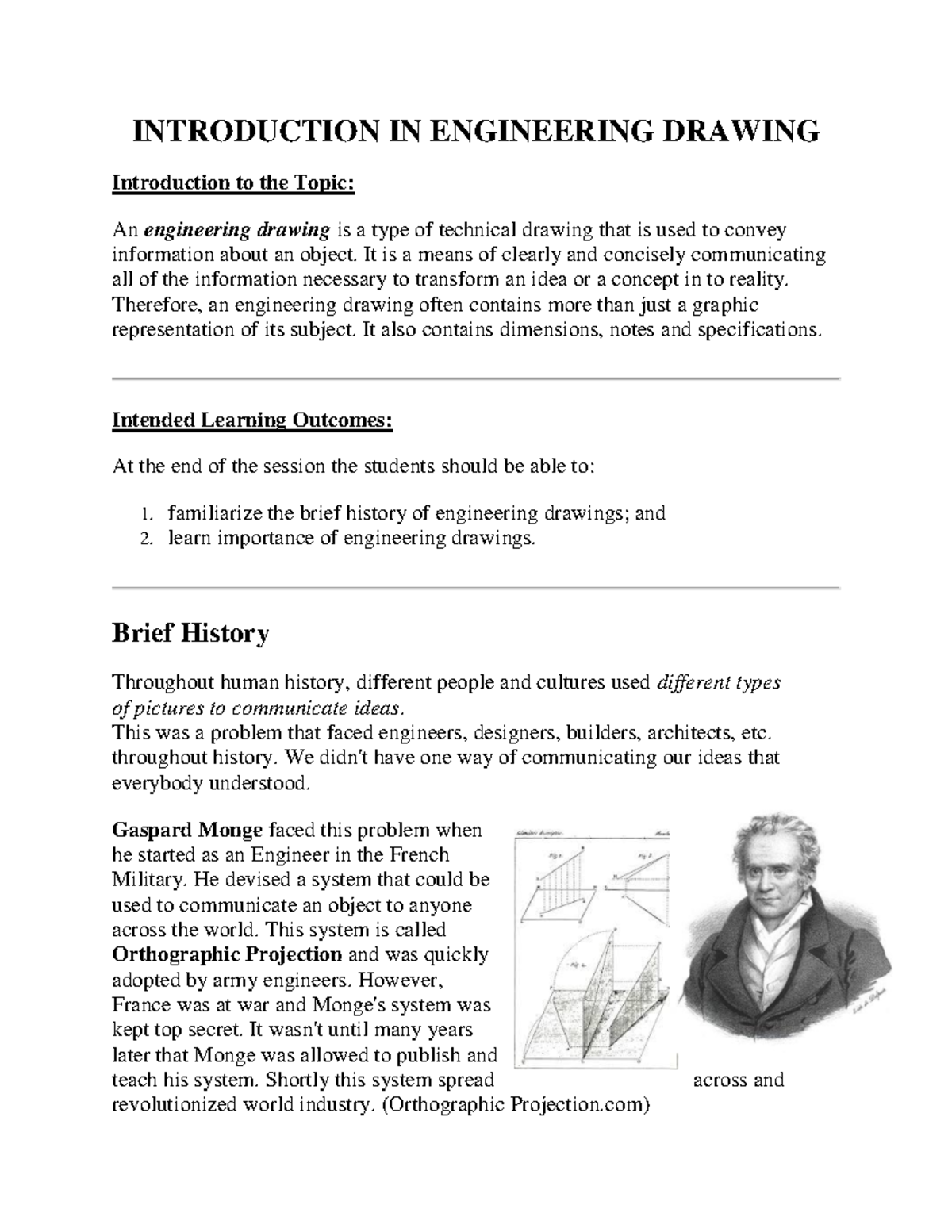 Introduction IN Engineering Drawing INTRODUCTION IN ENGINEERING