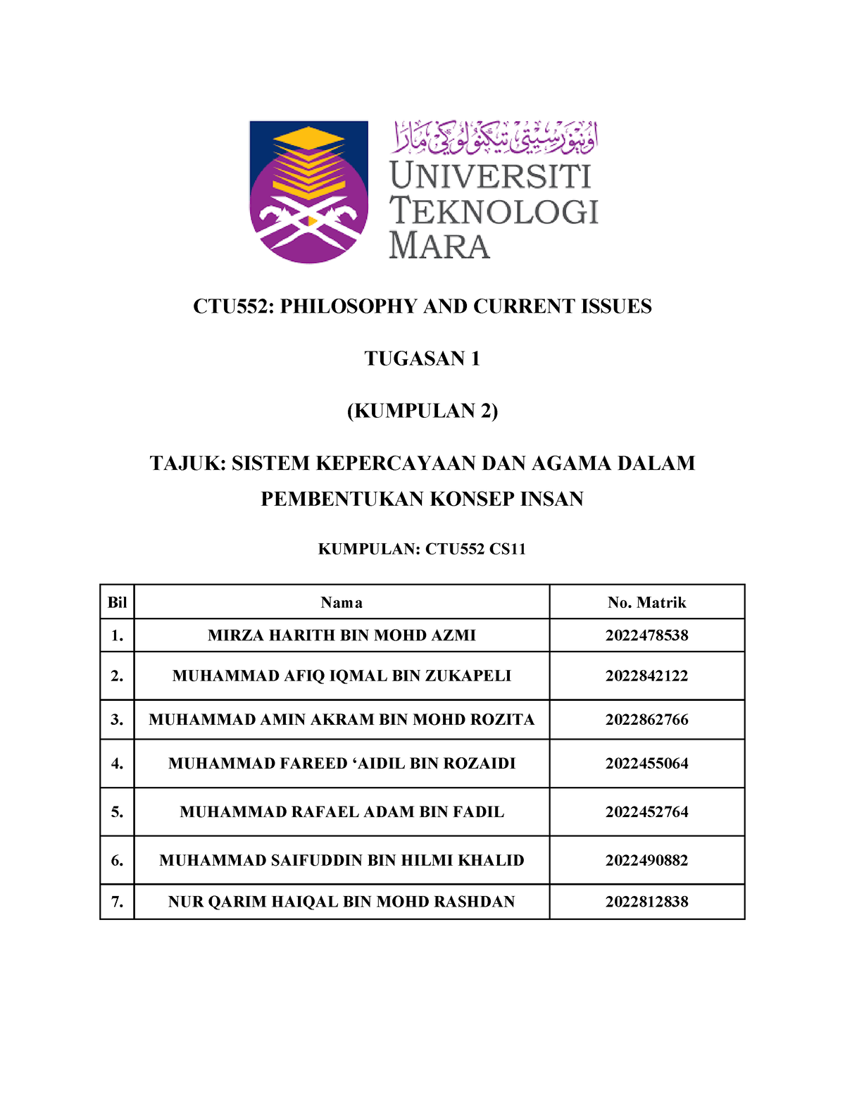 Assignment CTU - Foundation - CTU552: PHILOSOPHY AND CURRENT ISSUES ...