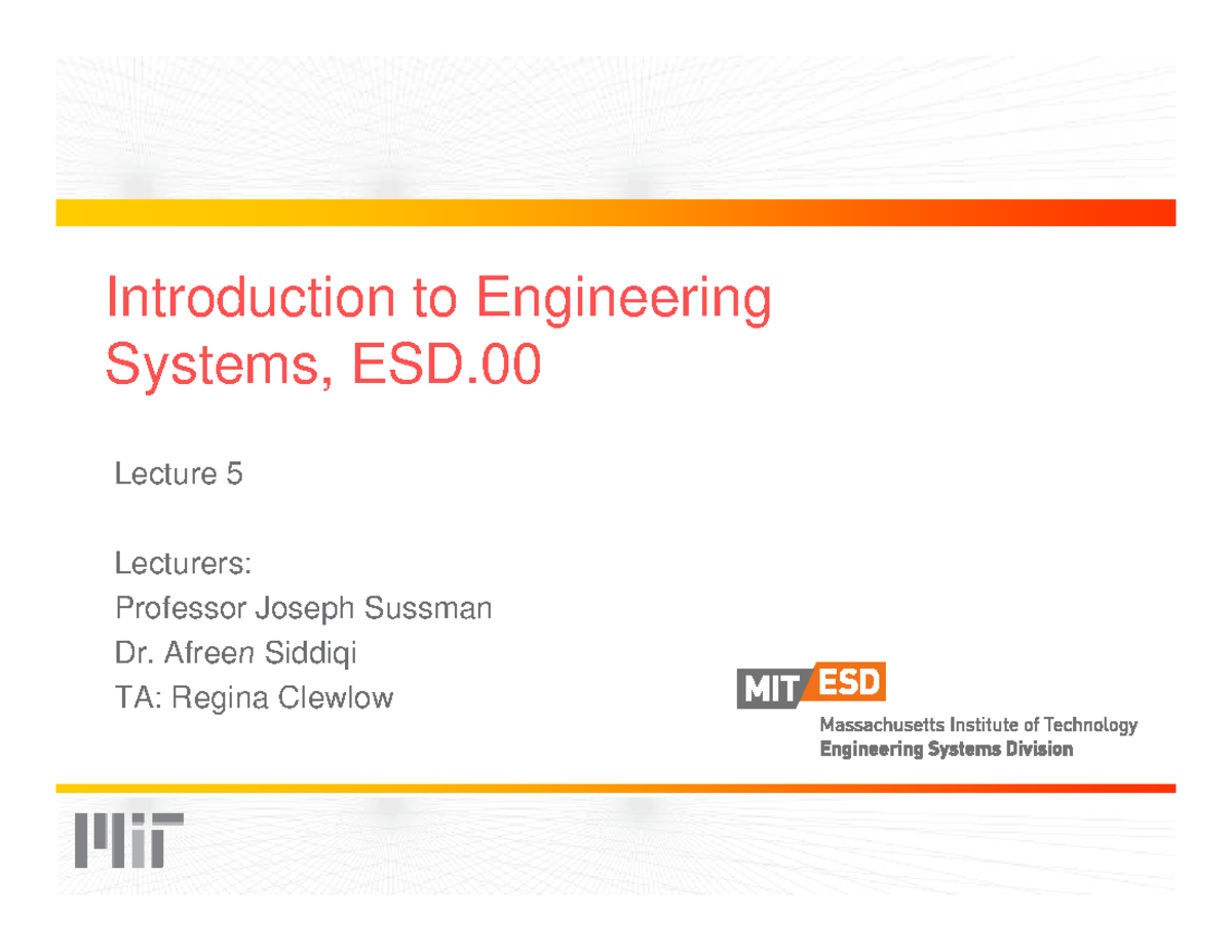 Lecture notes, lecture 5 - Introduction to Engineering Engineering ...