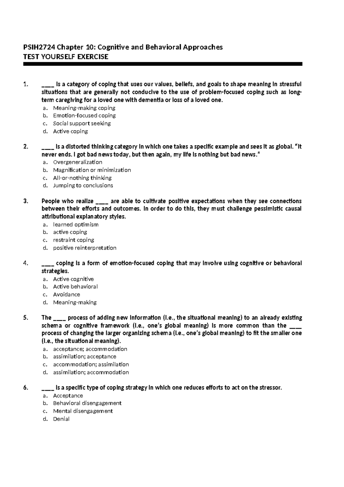 PSIH2724 Chapter 10 Test Yourself Exercise 2023 - PSIH2724 Chapter 10 ...