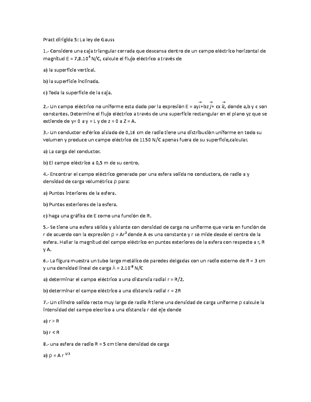 5 Práctica dirigida - practica de fisica - Pract dirigida 5: La ley de ...