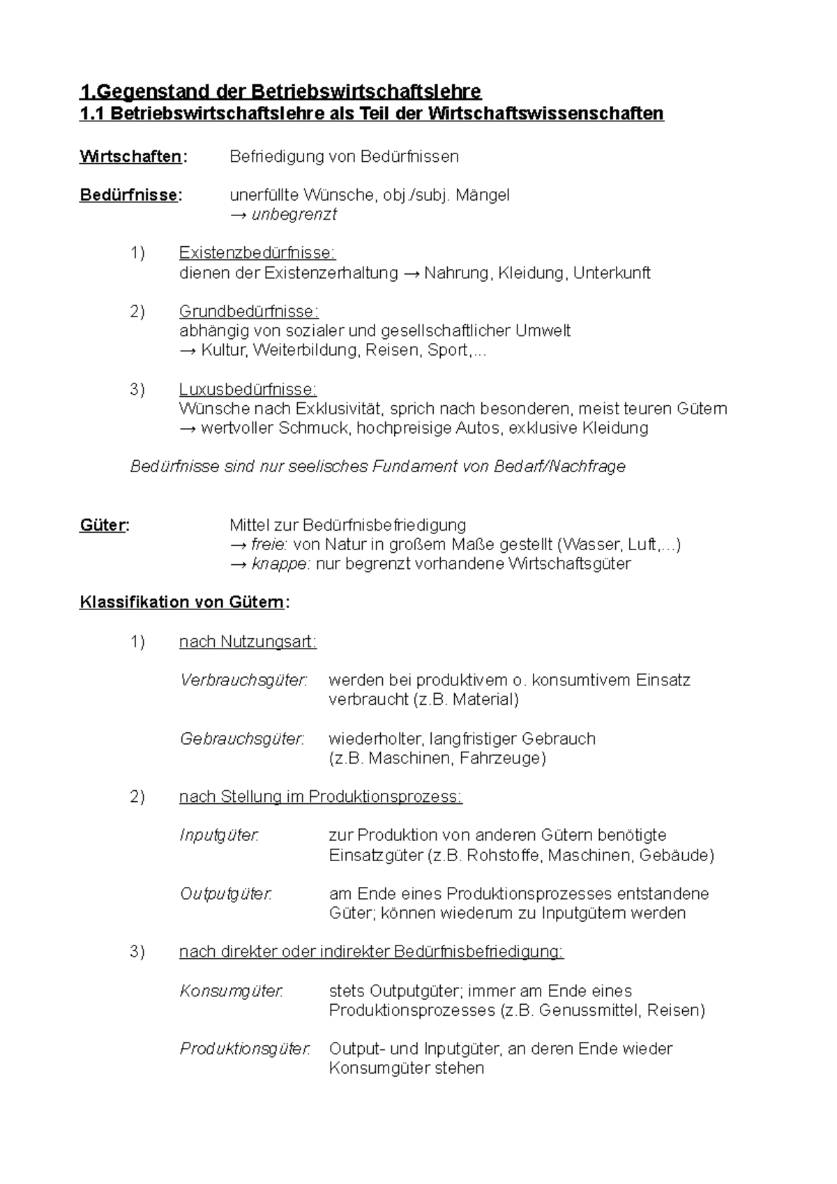 Einführung In Die Bwl Einfuehrung In Die BWL 2017 WS ZF2 - 1 der Betriebswirtschaftslehre 1