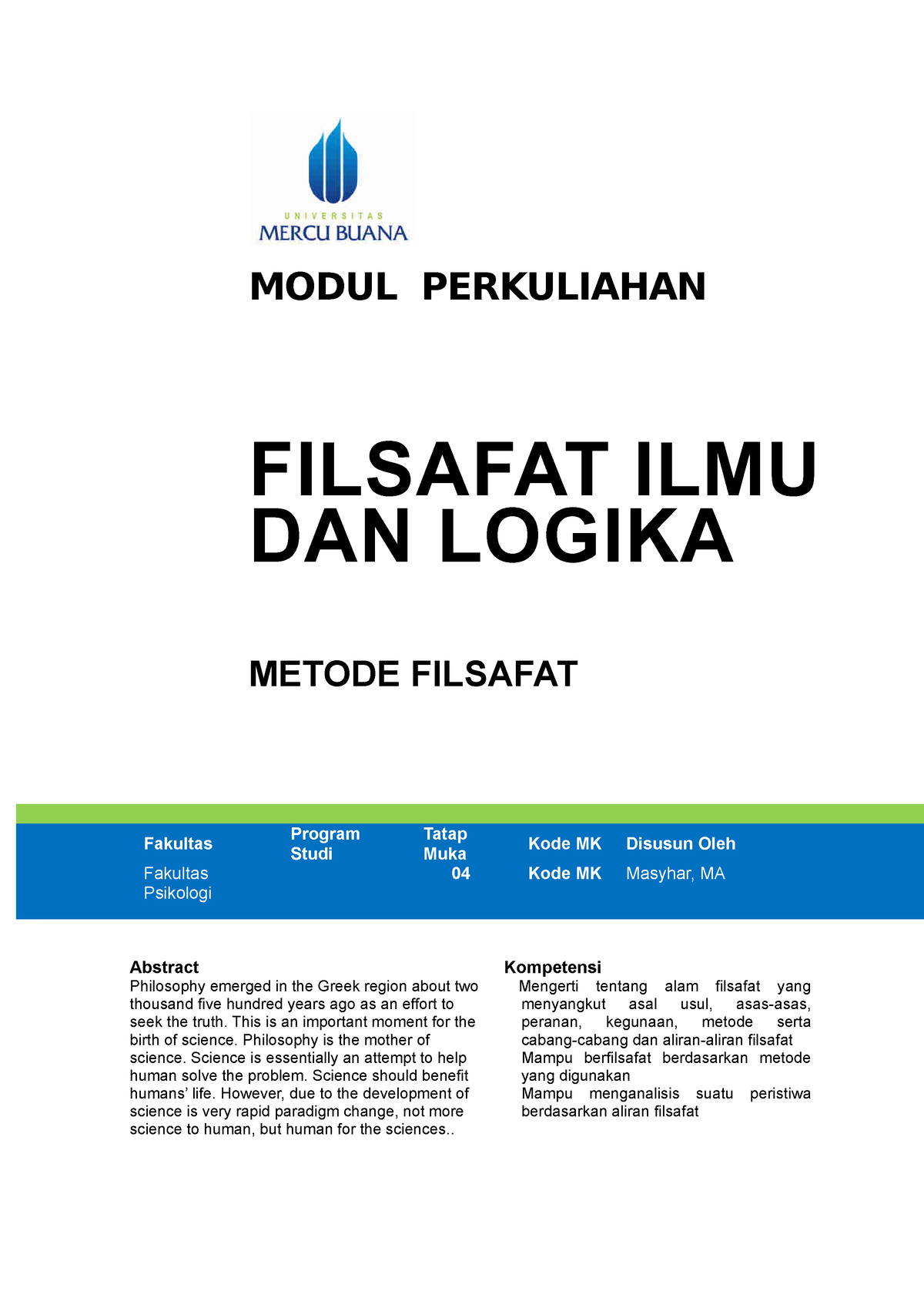 Pertemuan 4 - MODUL PERKULIAHAN FILSAFAT ILMU DAN LOGIKA METODE ...