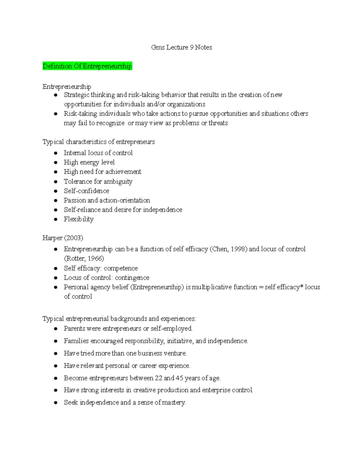 Gms Lecture 9 Notes - Gms Lecture 9 Notes Definition Of ...