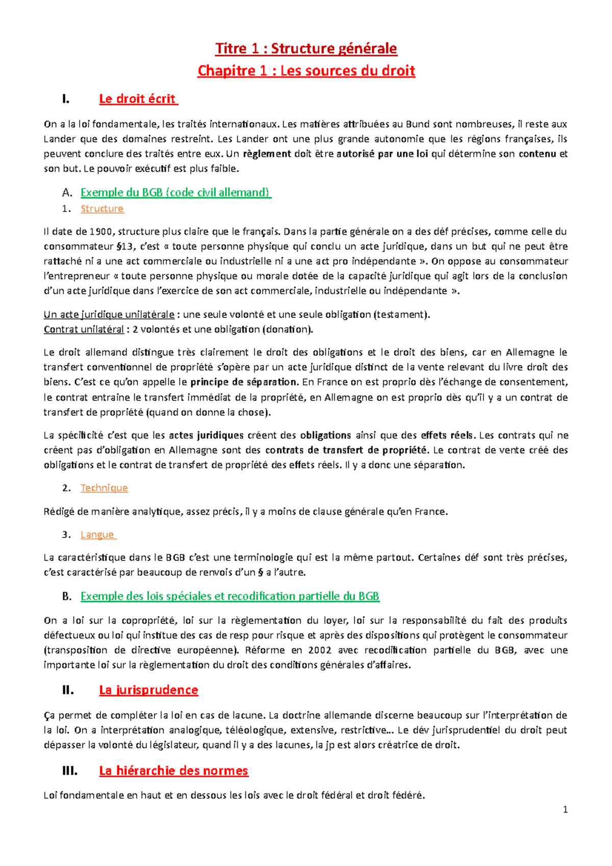 Chapitre 1. Les sources du droit - Titre 1 : Structure générale ...