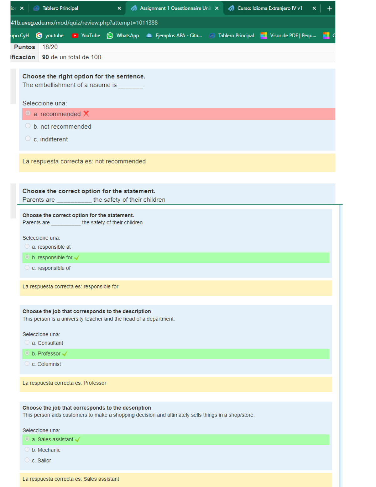 assignment 1 questionnaire unit 1 idioma extranjero iv v1