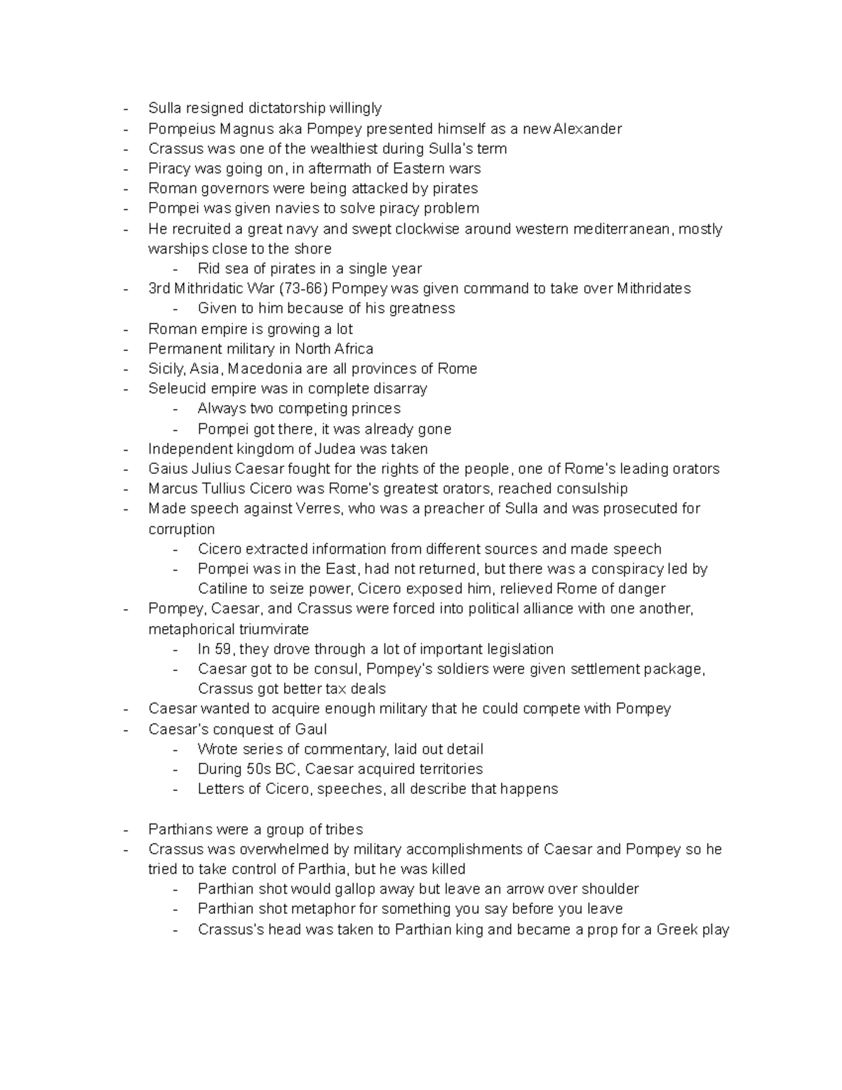 History of Ancient Greece and Rome Notes Classics 1M03 - Sulla resigned ...