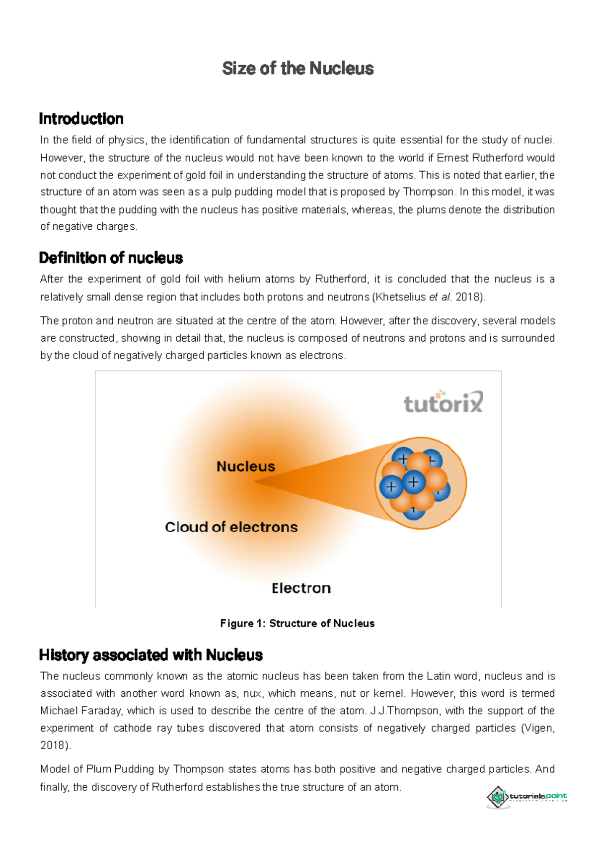 Size of the Nucleus - Size of the Nucleus Introduction In the field of ...