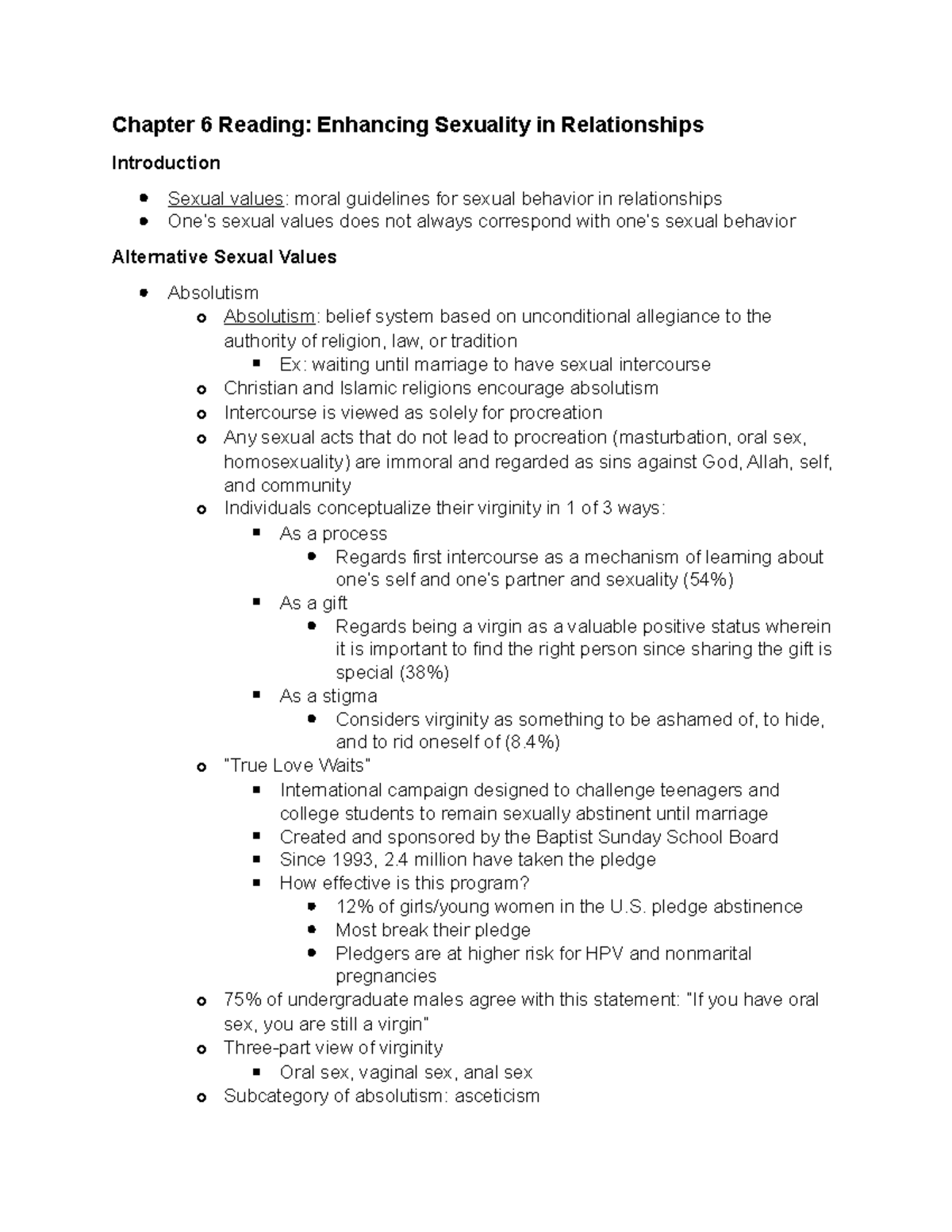Chapter 6 Reading Notes - Chapter 6 Reading: Enhancing Sexuality in ...