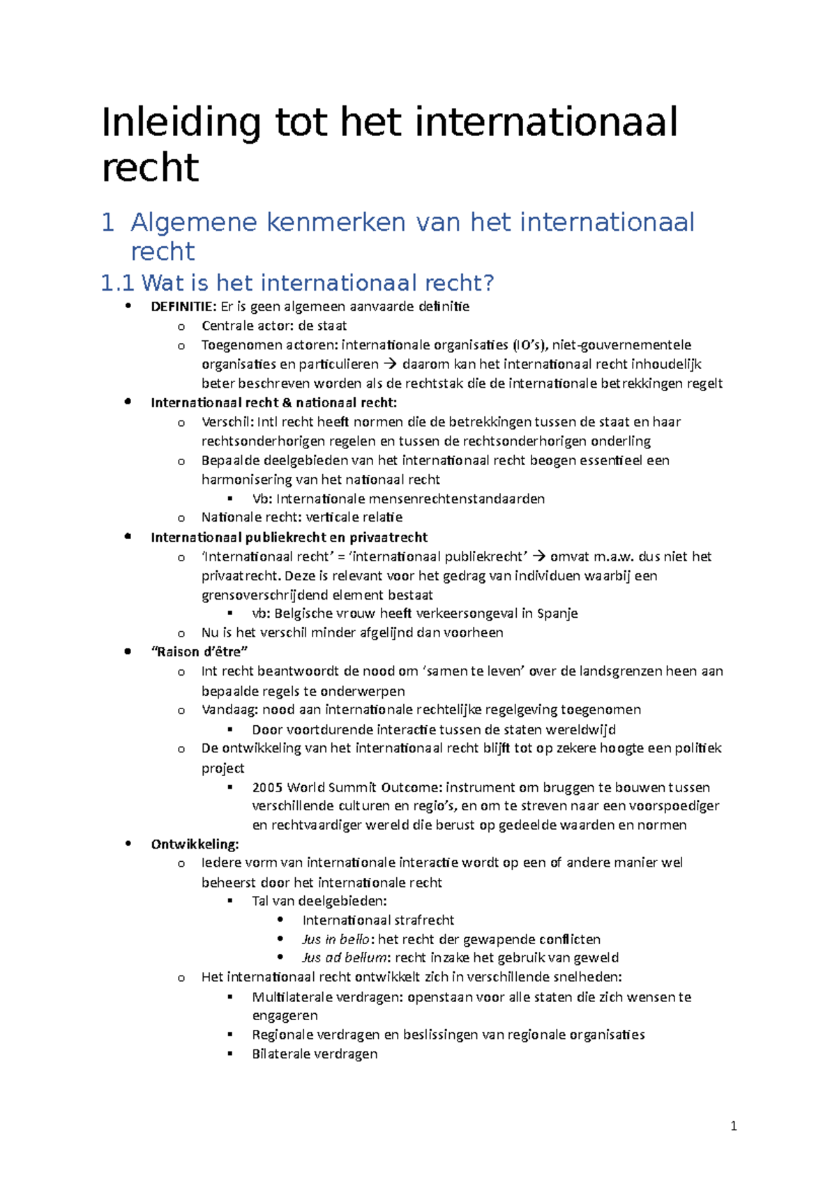 Inleiding Tot Het Internationaal Recht Samenvatting - Inleiding Tot Het ...