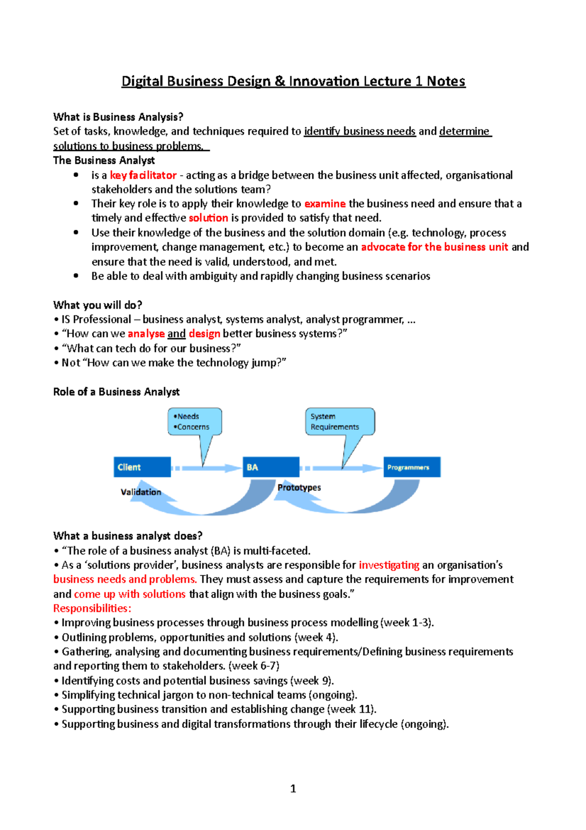 Digital Business Design Lecture 1 Digital Business Design