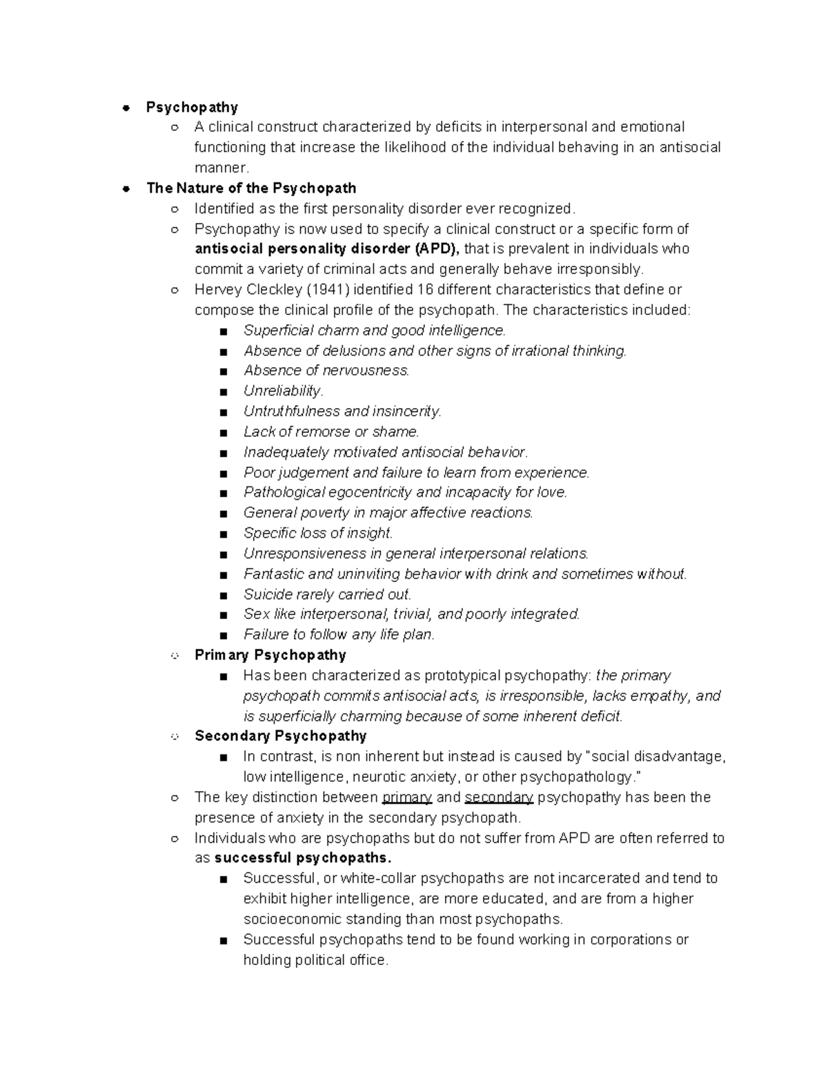 Chapter 3 psych and law - Psychopathy A clinical construct ...