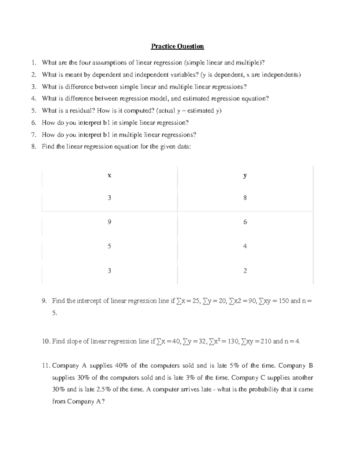 DATA Analytics Practice Question BANK - Practice Question What are the ...