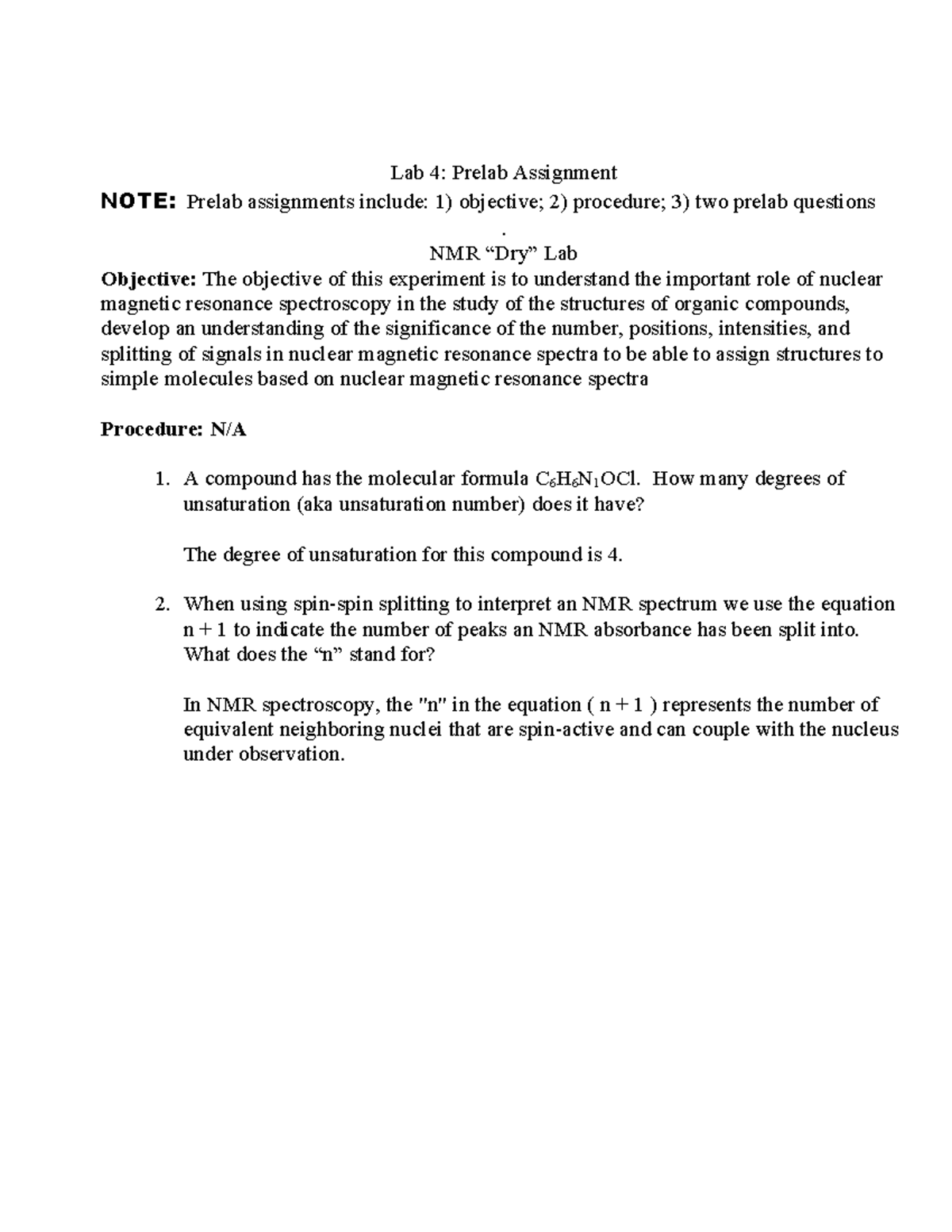 Lab 4 Prelab Assignment Dry Lab Mercuriano - Lab 4: Prelab Assignment ...