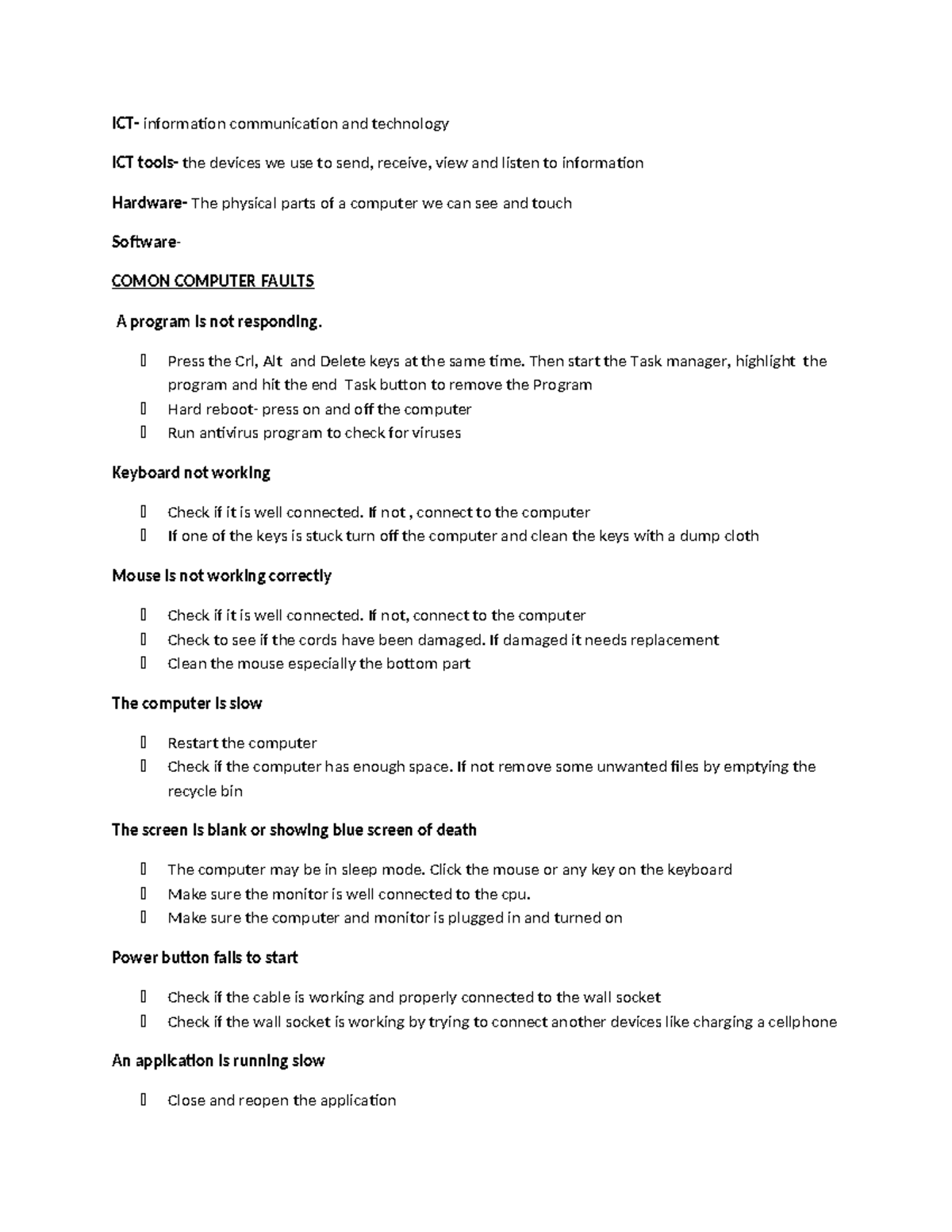 ICT lesson 1 - Copy - Importance of ICT and development in school ...