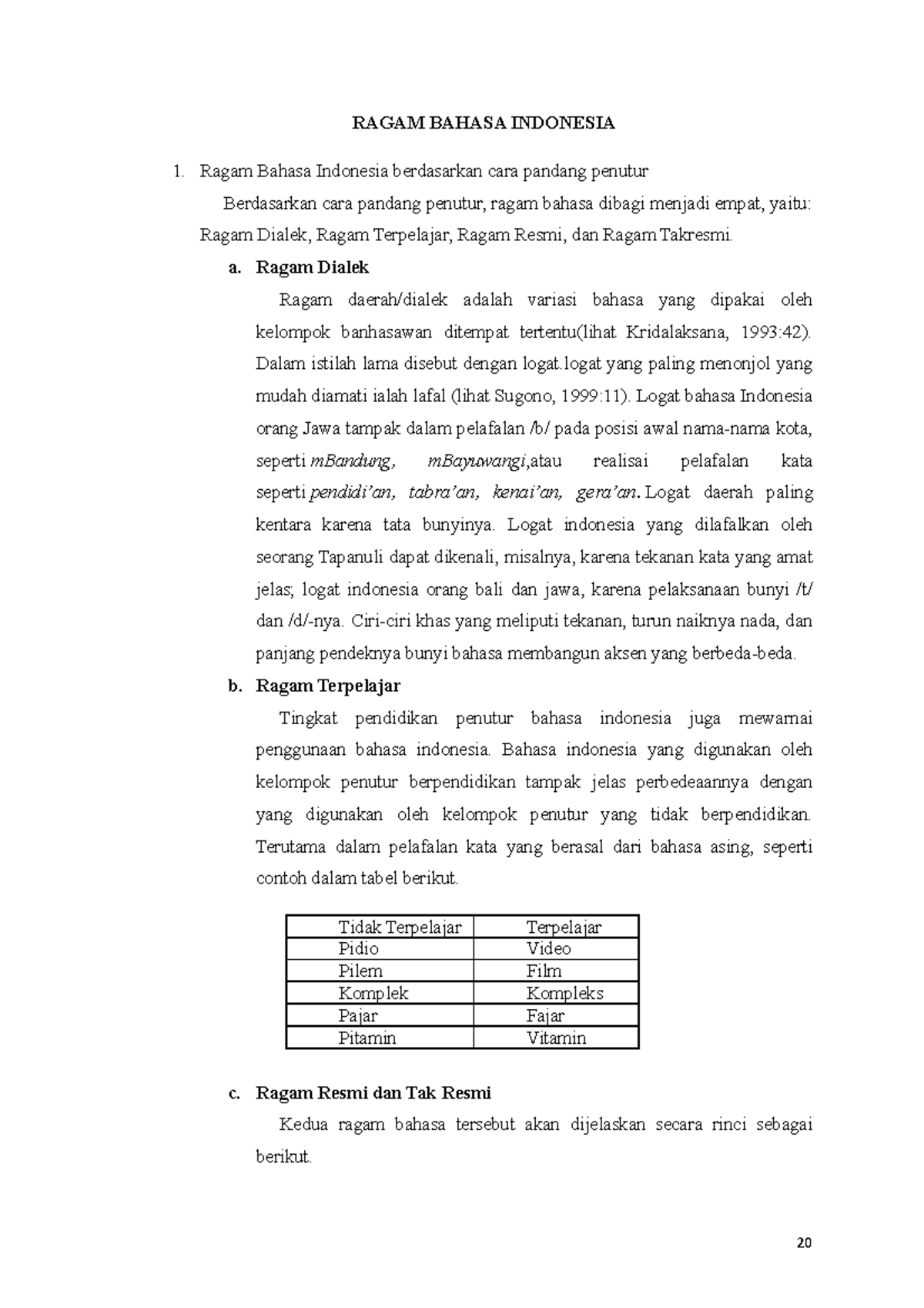 Ragam Bahasa Indonesia 2 RAGAM BAHASA INDONESIA Ragam Bahasa