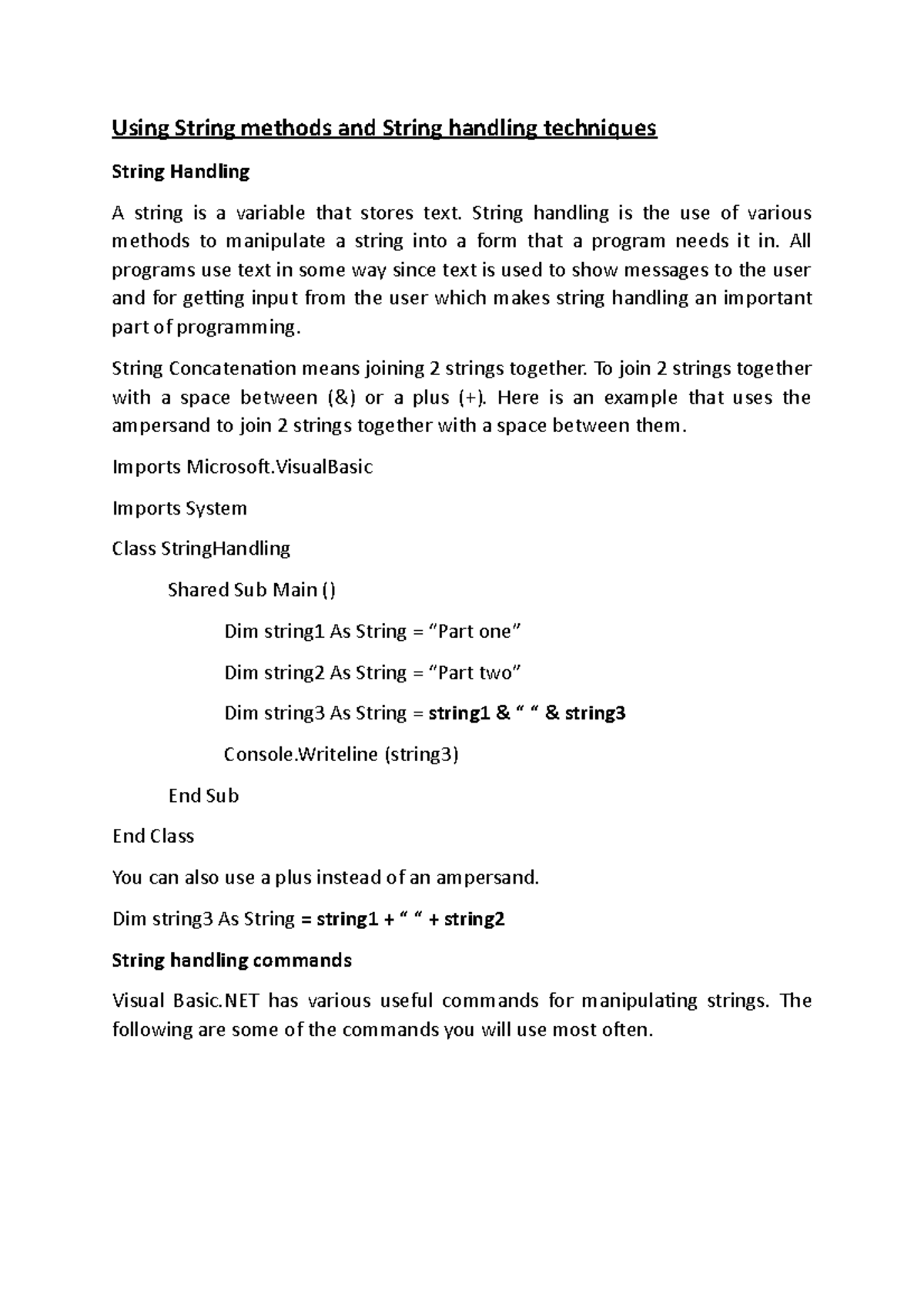 vb-net-string-handling-using-string-methods-and-string-handling