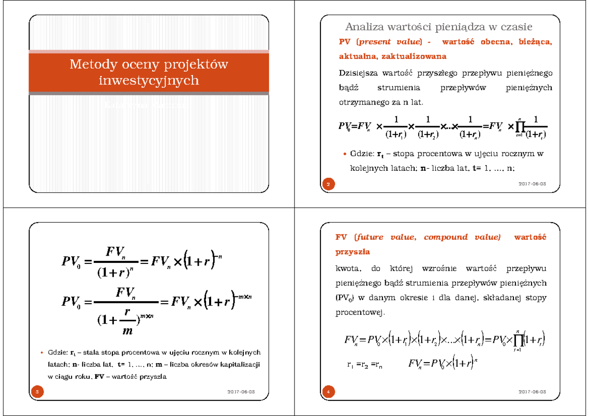 WY 8 Metody Oceny Projektów Inwestycyjnych - Kopia - KatarzynaMamcarz ...
