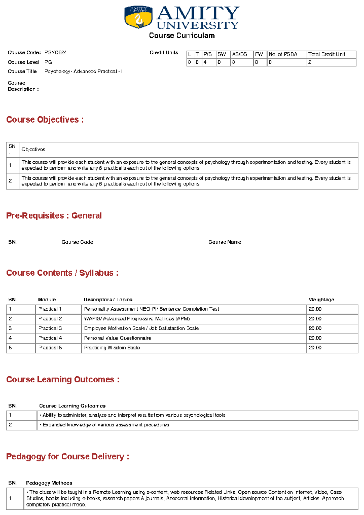 Course Curriculum - Course Objectives : Pre-Requisites : General Course ...