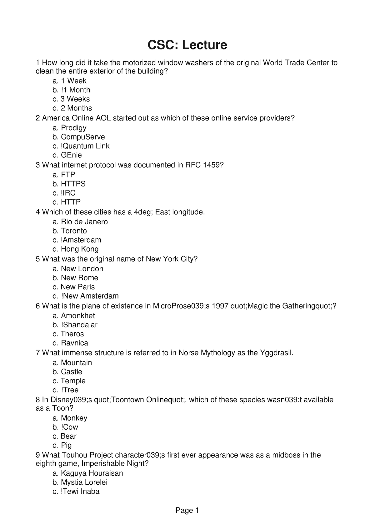 CSC293 Progress Report 2 - CSC: Lecture 1 How long did it take the ...