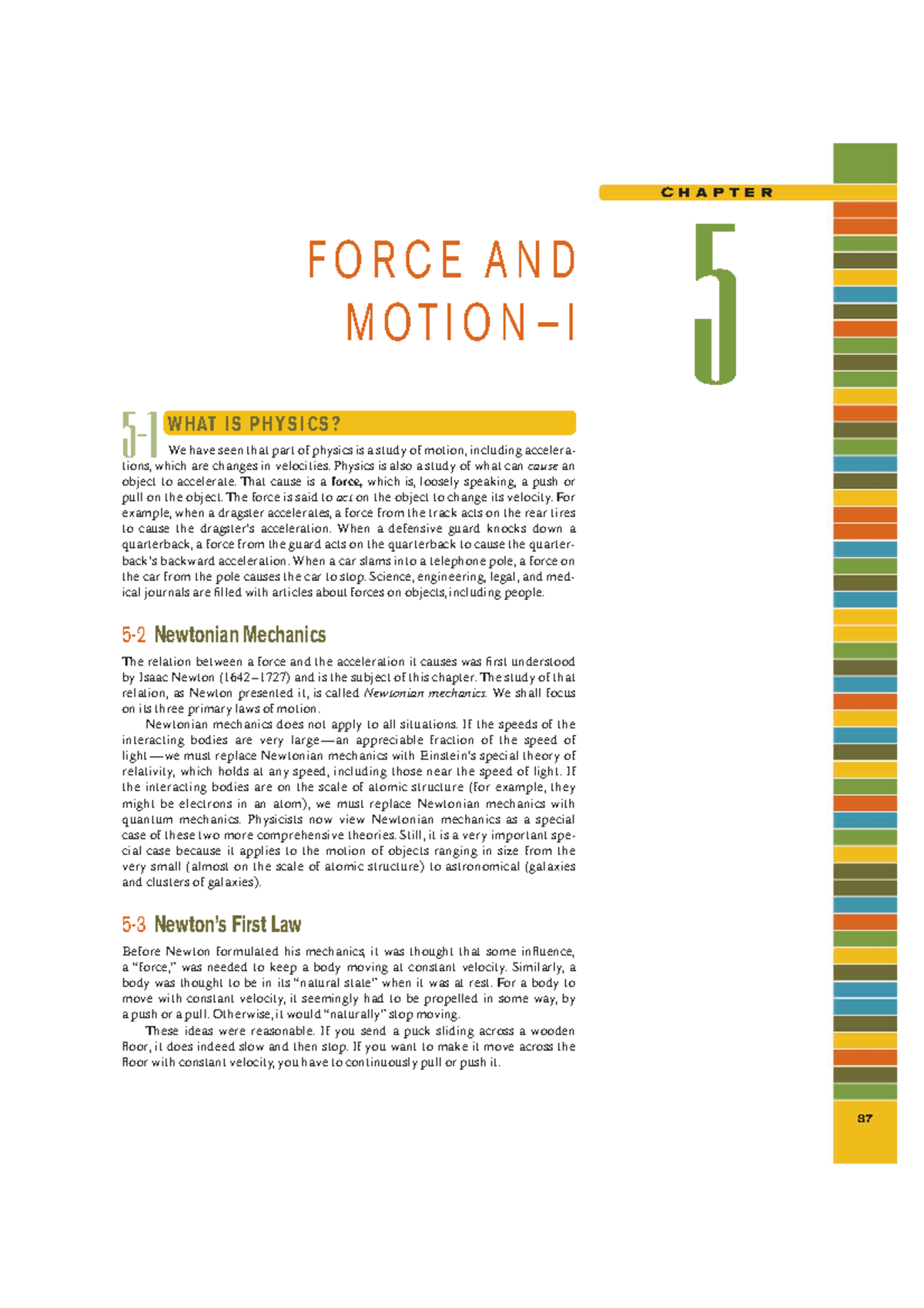 Fundamentals+of+Physics-chapter+5 - C HAP TE R FORCE AND M OTI O N —I 5 ...