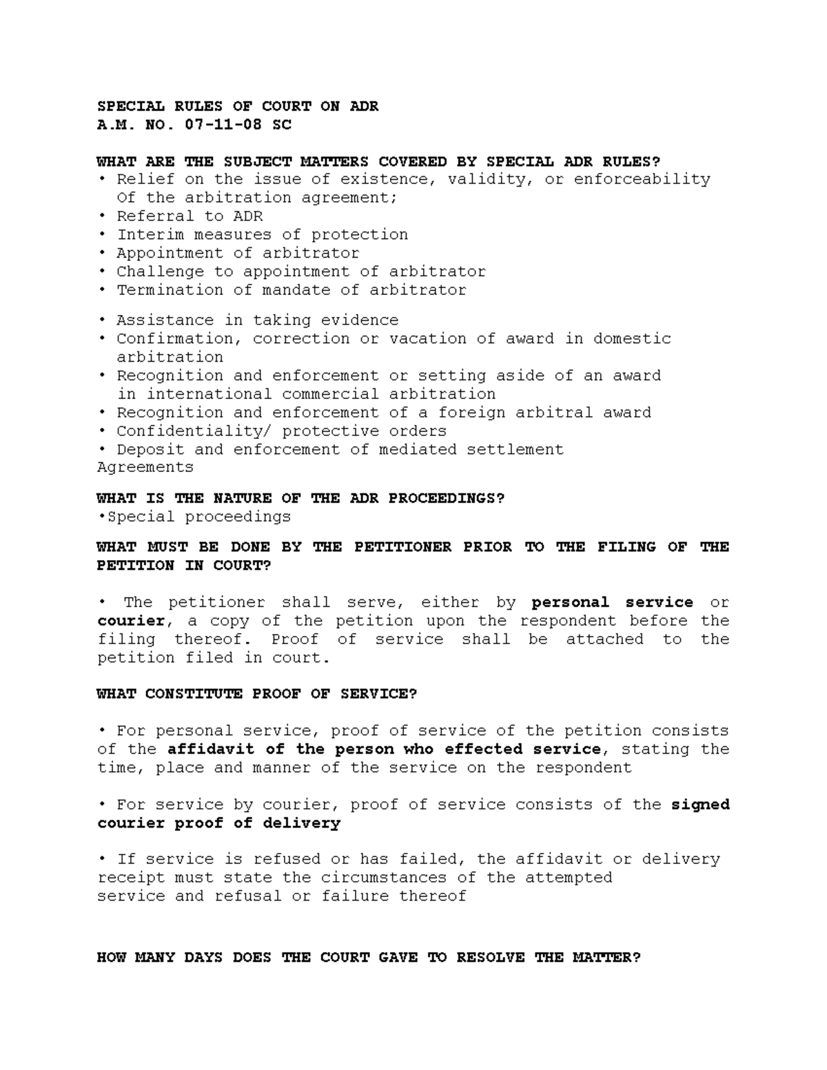 Special Rules OF Court ON ADR Rule 1 5 SPECIAL RULES OF COURT ON