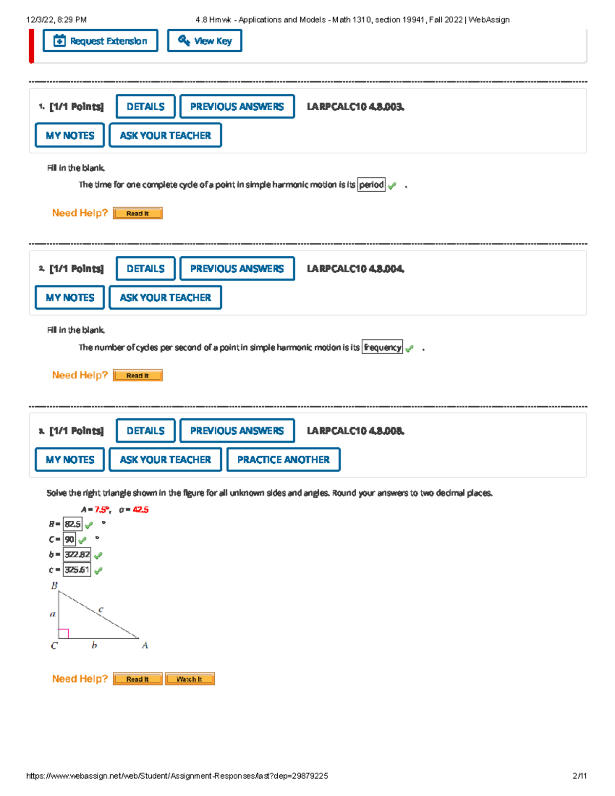 Math 1310 - 4.8 Applications and Models - Fill in the blank. The time ...