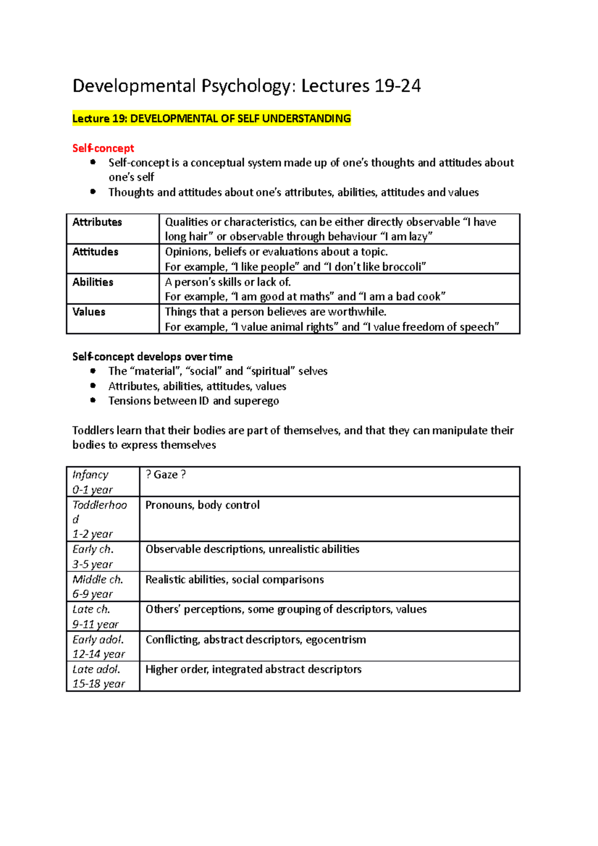 Developmental Psychology 19-24 - Developmental Psychology: Lectures 19 ...