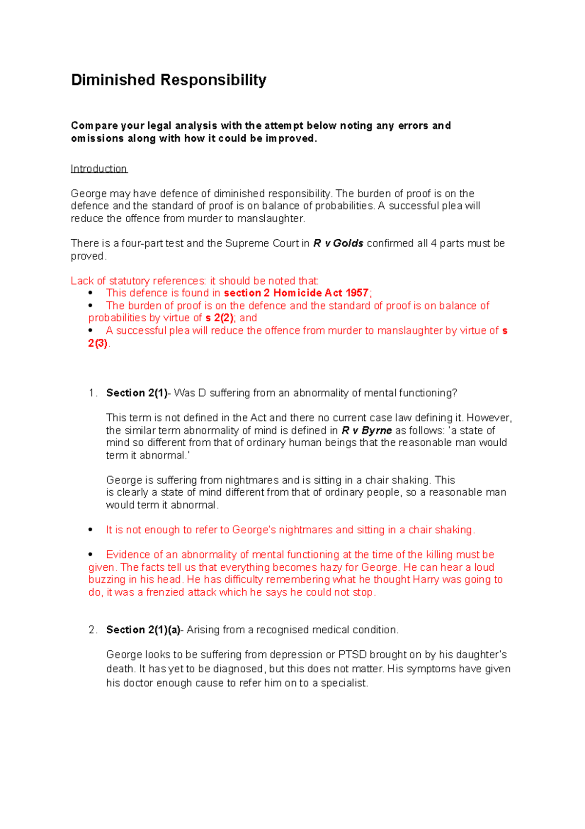 law dissertation on diminished responsibility