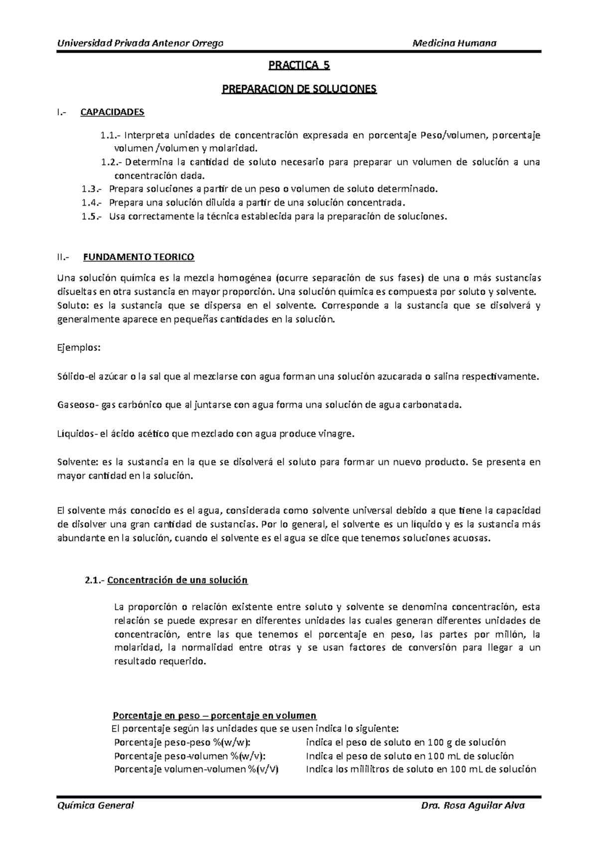 Informe- Preparación DE Soluciones - PRACTICA 5 PREPARACION DE ...