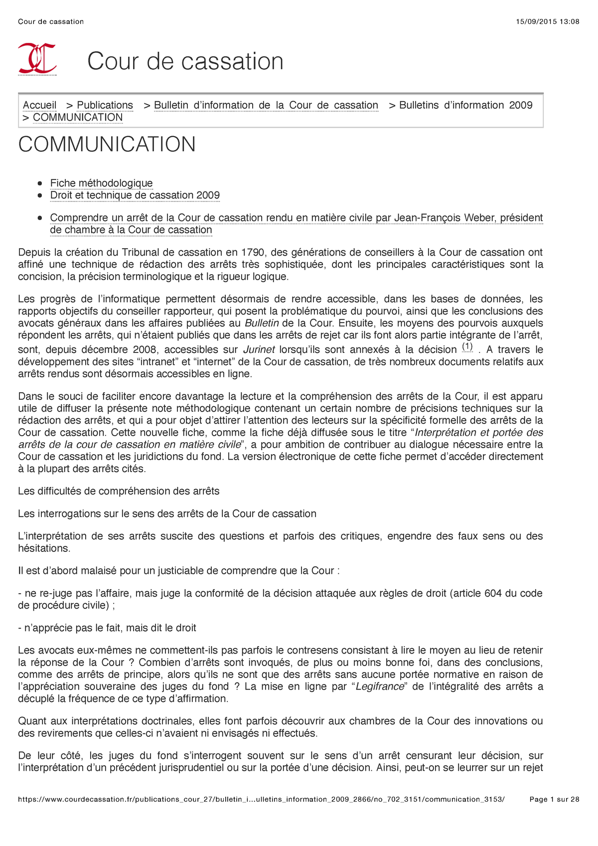 Comprendre Un Arr T De La Cour De Cassation Rendu En Mati Re Civile Cour De Cassation