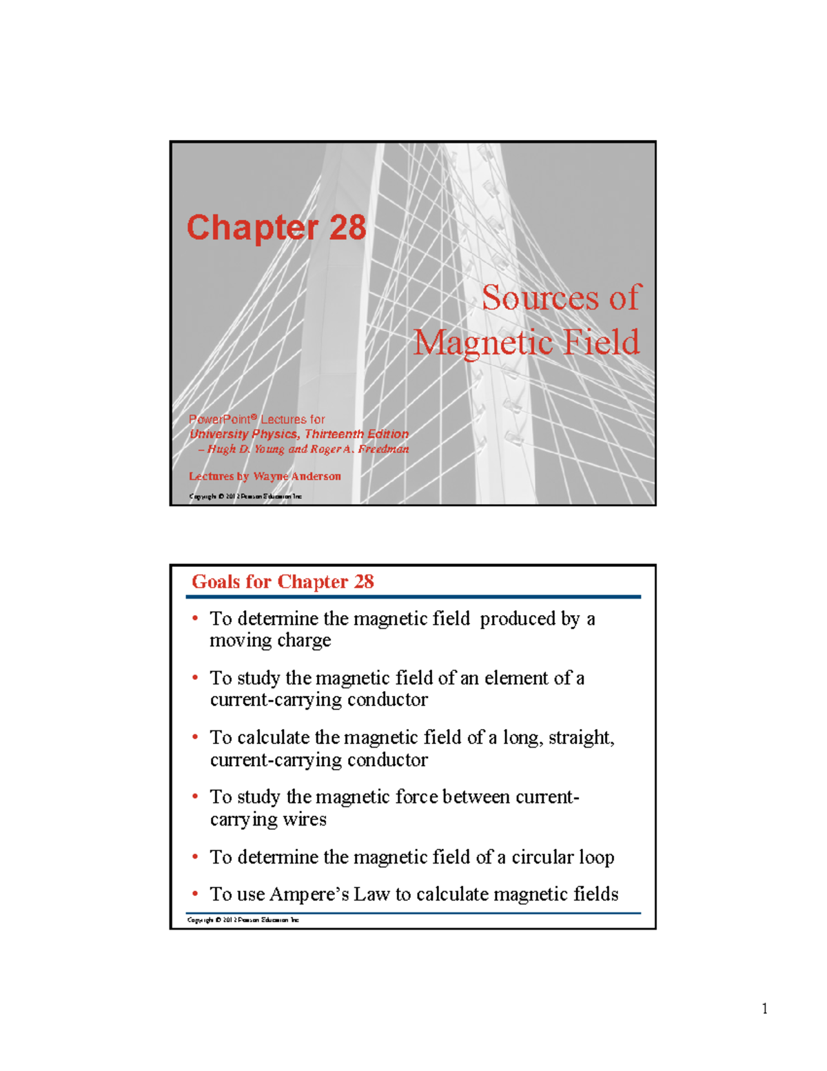 Ch28 - Lecture notes 28 - Copyright © 2012 Pearson Education Inc ...