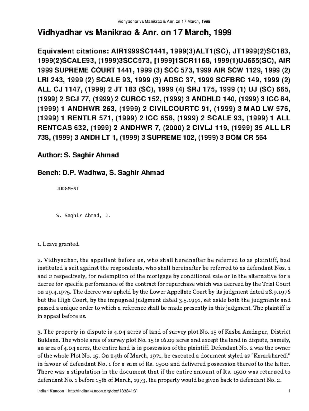 vidhyadhar-vs-manikrao-anr-on-17-march-1999-vidhyadhar-vs-manikrao