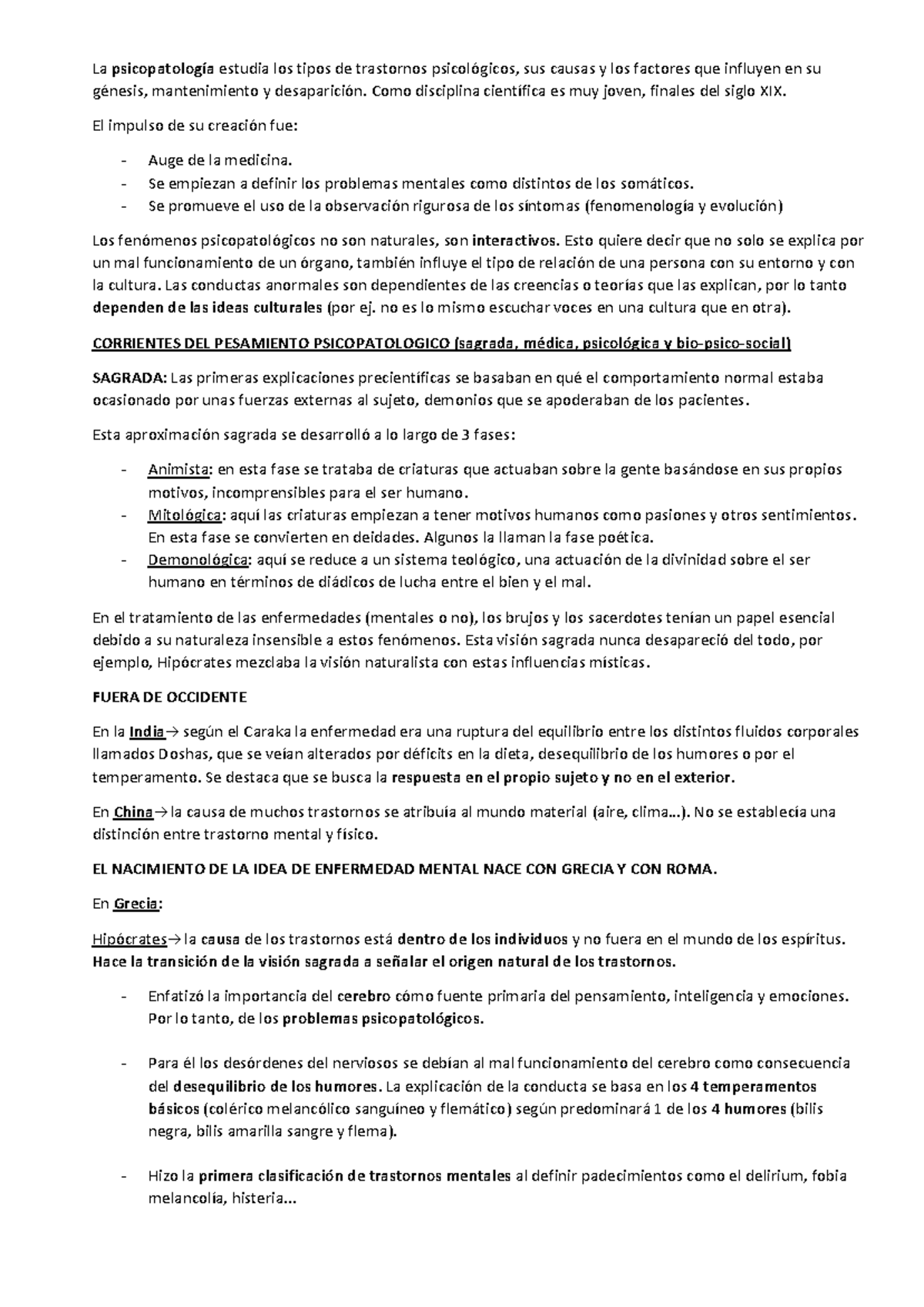 Resumen Psicopato TEMA 1 - La psicopatología estudia los tipos de ...