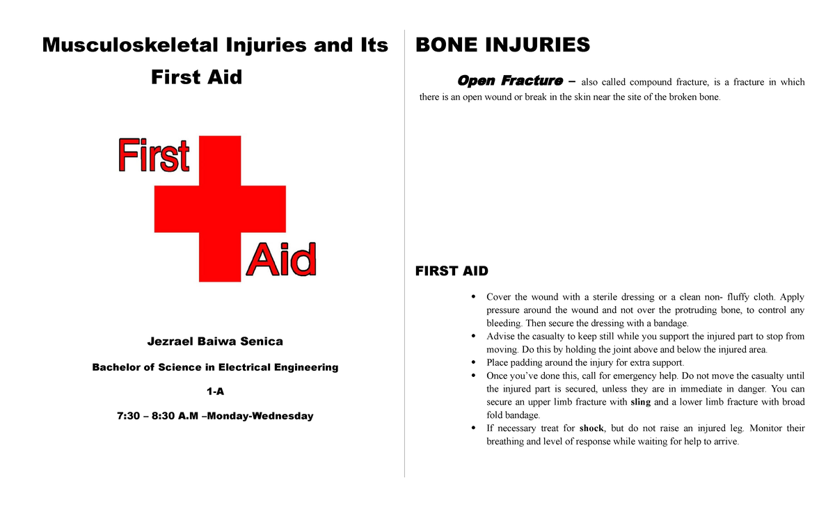 Musculoskeletal Injuries and Its First Aid 03 Musculoskeletal Injuries and Its First Aid