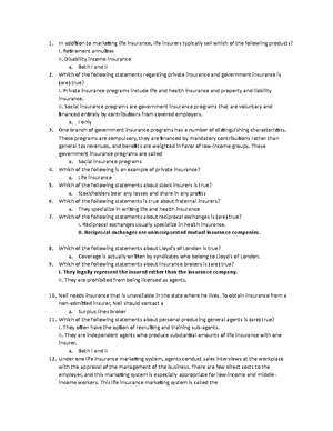 Types of Insurance Notes - Types of Insurance Insurance can be ...